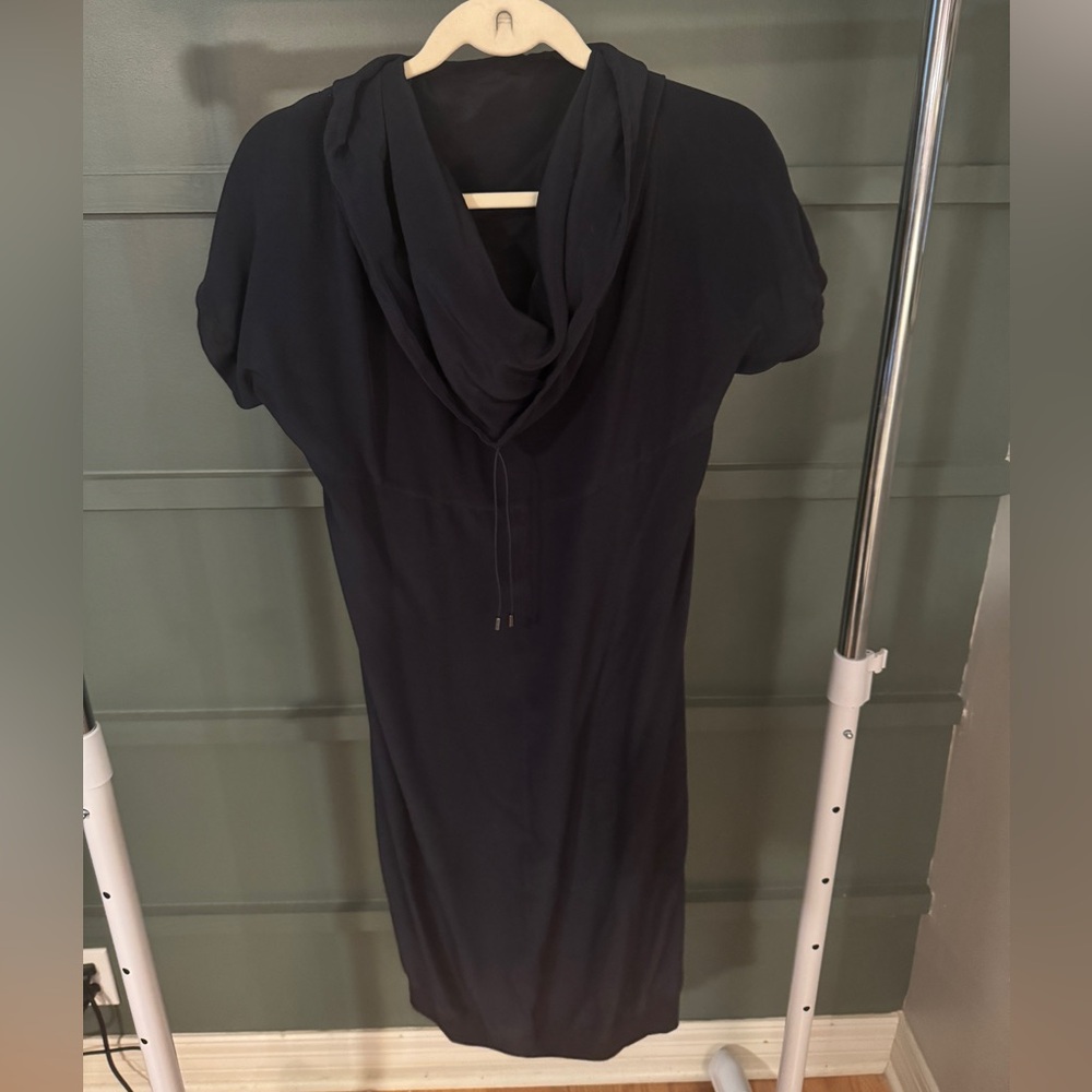 Elegant Black Cowl Neck Dress